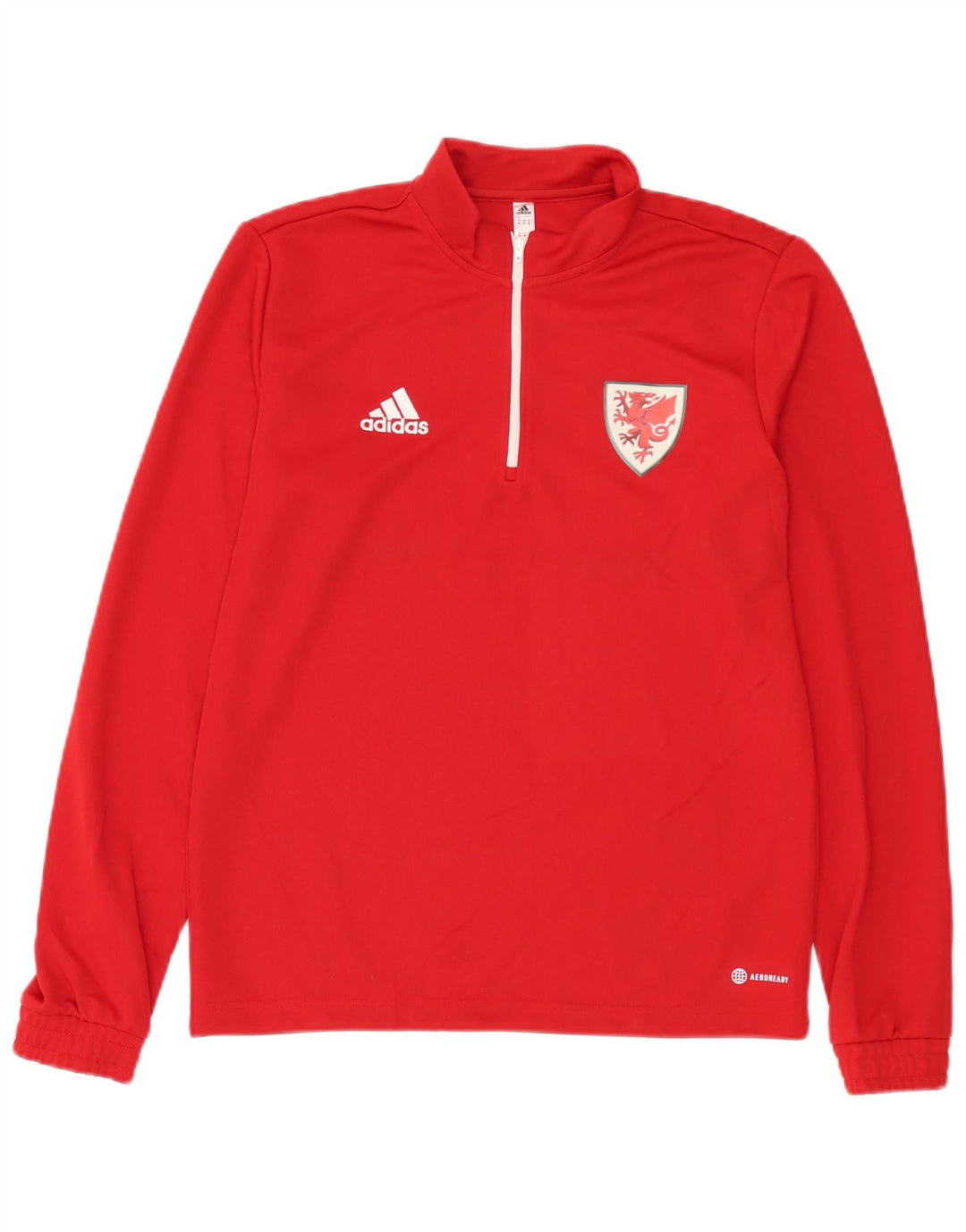 Adidas Mens Aeroready Zip Neck Pullover Treino Top Médio Poliéster Vermelho