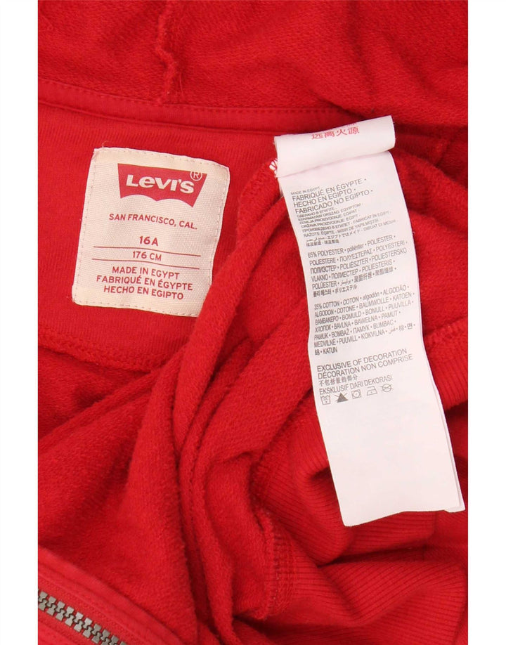 Suéter Levi's Boys Zip com capuz 15-16 anos poliéster vermelho