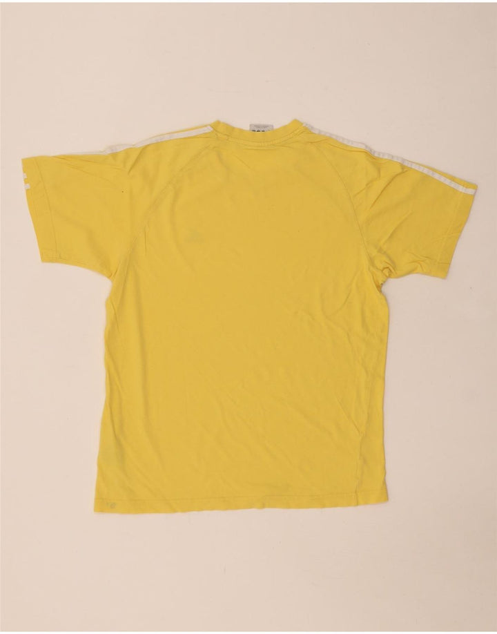 Adidas Mens T-Shirt Top Pequeno Algodão Amarelo