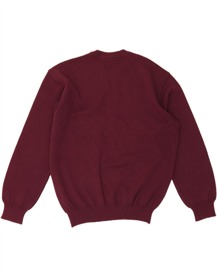 NAVIGARE Mens Crew Neck Jumper Sweater Medium Burgundy Acrylic Vintage Navigare and Second-Hand Navigare from Messina Hembry 