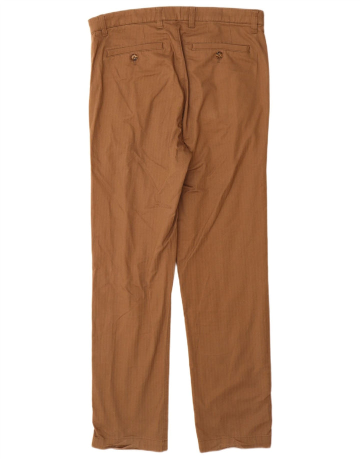 Calça chino masculina Ted Baker com ajuste regular W32 L31 espinha de peixe marrom