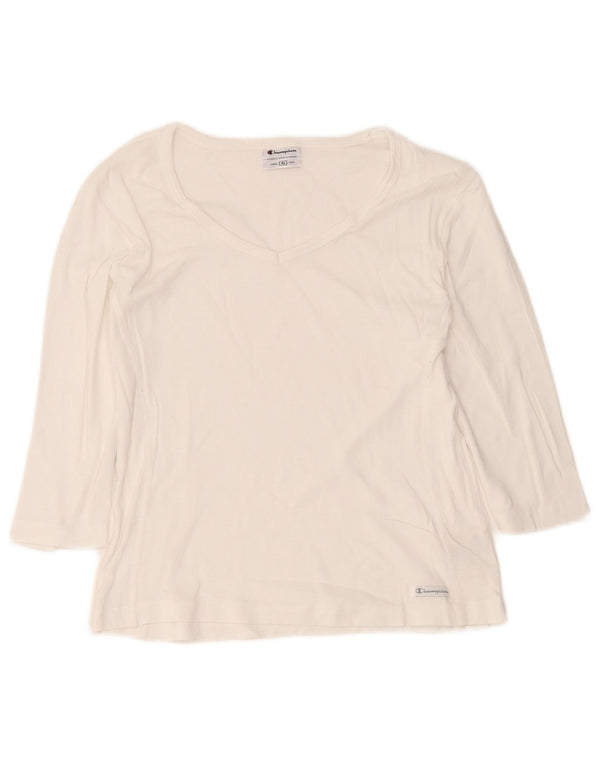 Top feminino Champion manga 3/4 UK 18 XL algodão branco