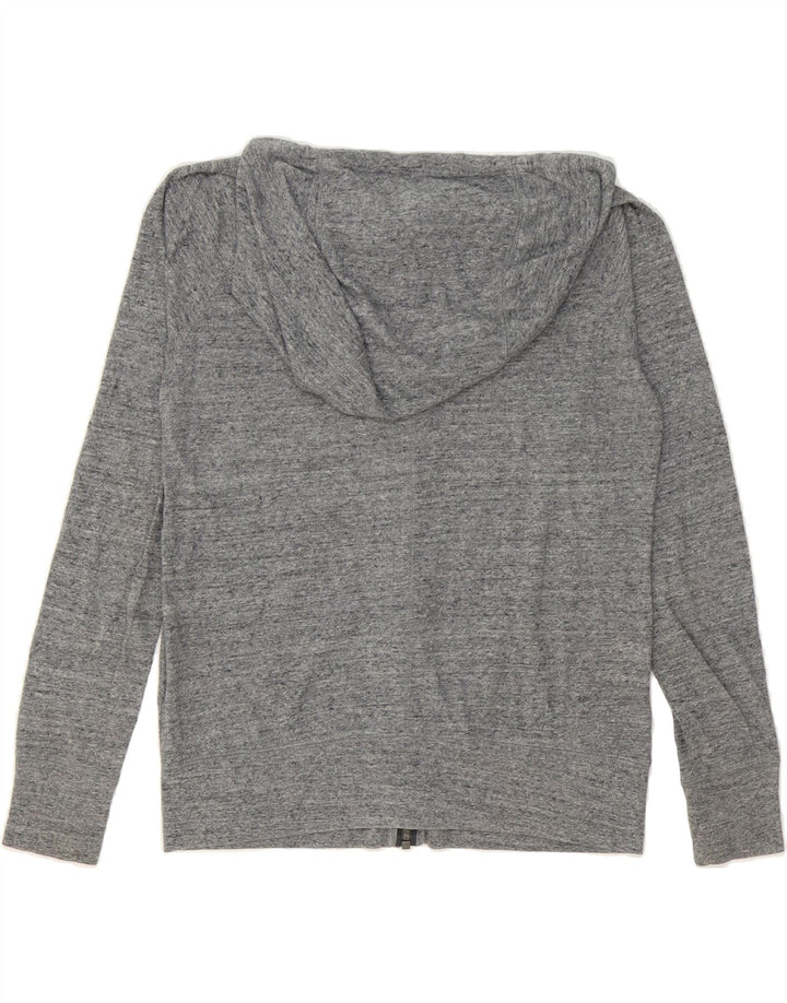 NIKE Womens Zip Hoodie Sweater UK 14 Medium Grey Flecked Cotton Vintage Nike and Second-Hand Nike from Messina Hembry 