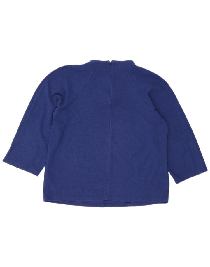 Top feminino Marks & Spencer manga 3/4 Reino Unido 16 grande azul poliéster