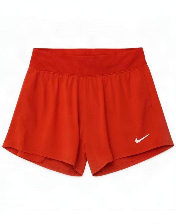 Nike Womens Dri Fit Slim Sport Shorts UK 8 Pequeno Poliéster Laranja