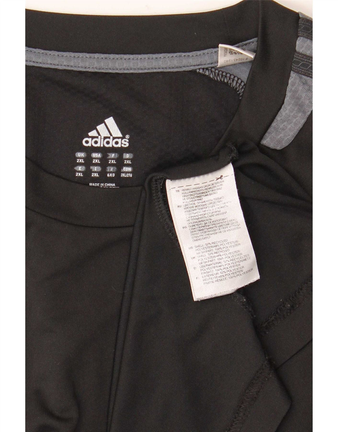 Adidas Mens Climacool Camiseta Top 2XL Preto Colorblock Poliéster