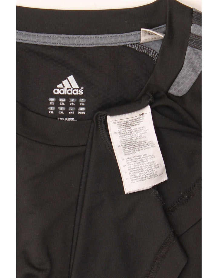 Adidas Mens Climacool Camiseta Top 2XL Preto Colorblock Poliéster