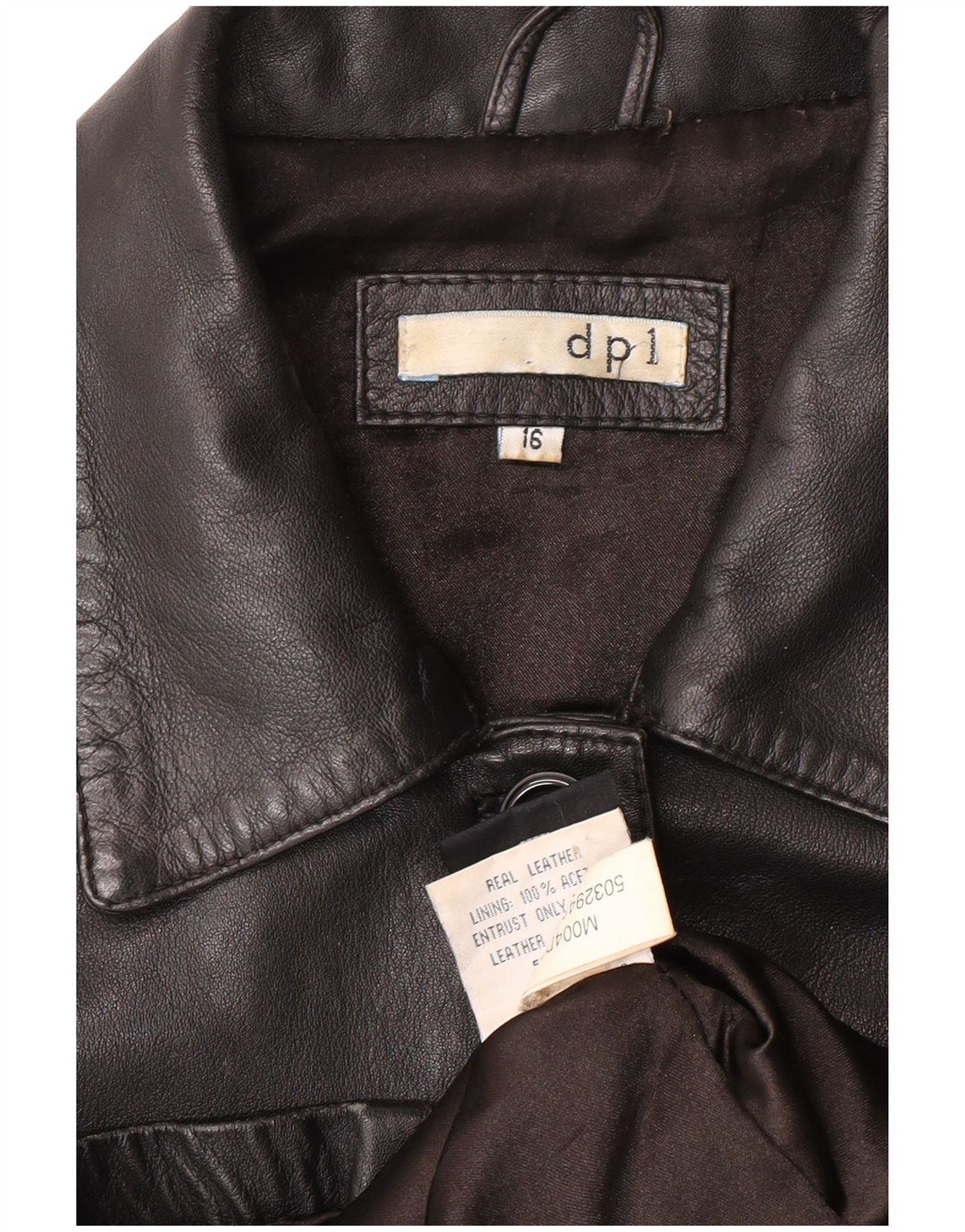 Jaqueta de couro feminina vintage Reino Unido 16 grande couro preto