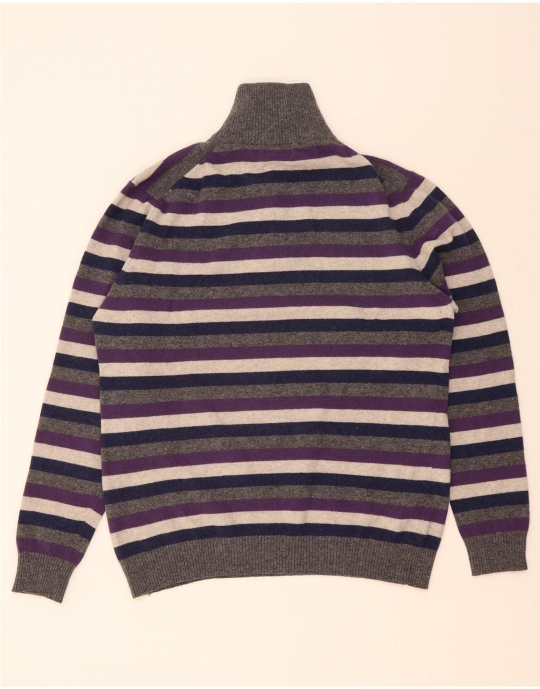 Suéter masculino Kappa com zíper e gola XL de lã listrada multicolorida