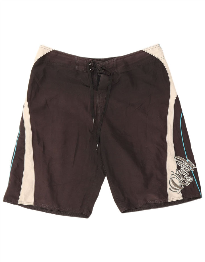 Shorts de natação masculino O'Neill gráfico grande bloco colorido preto