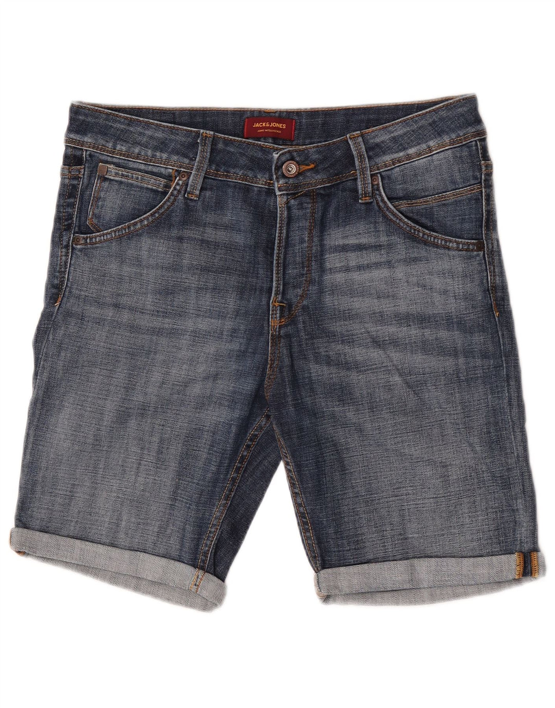 Shorts jeans masculino Jack & Jones médio W32 algodão azul