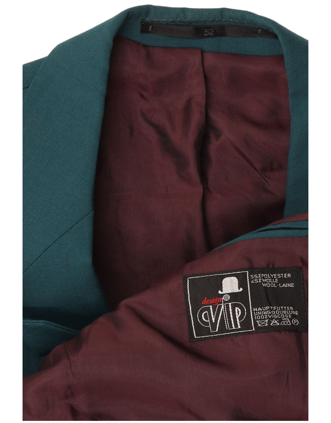 Jaqueta blazer masculina VIP com peito duplo IT 52 XL lã verde