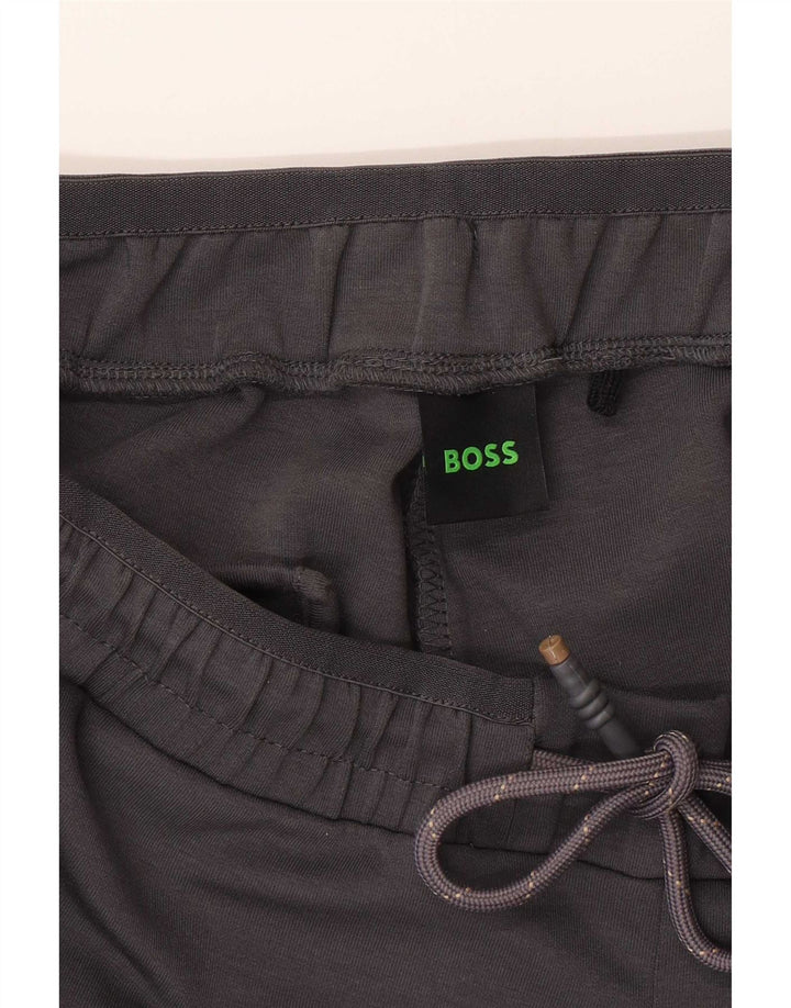 Calça de Moletom Masculina Hugo Boss Tamanho Grande Cinza Algodão