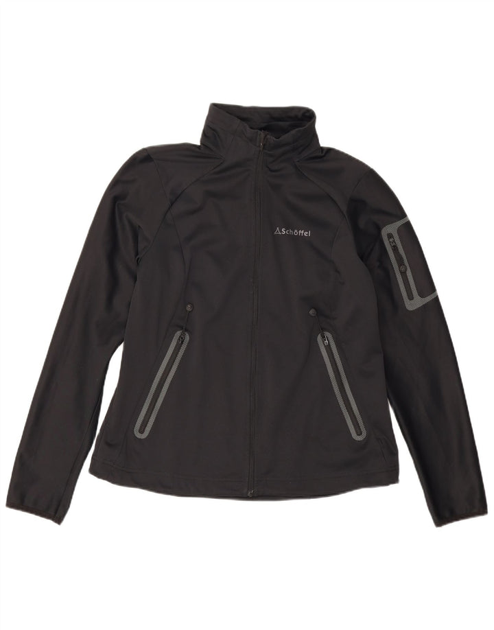 Schoffel Womens Tracksuit Top Jacket UK 14 Grande Poliéster Preto