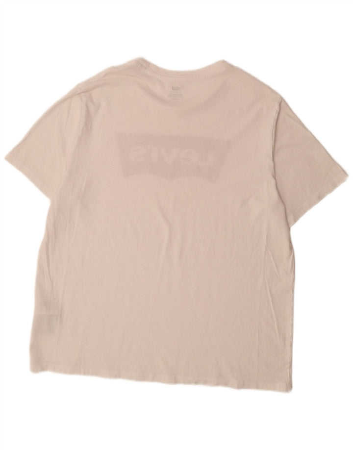 Camiseta gráfica masculina LEVI'S Top XL algodão branco