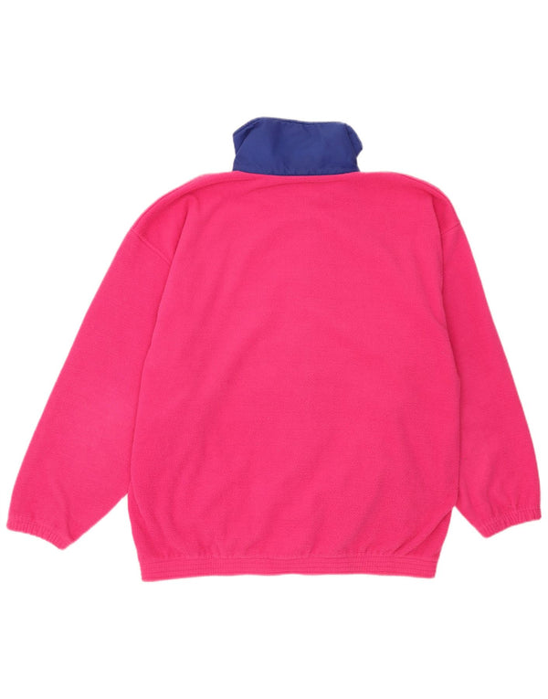 Revestimento fraco do velo do ajuste do Reino Unido das mulheres do vintage 14 grandes esportes cor-de-rosa do poliéster