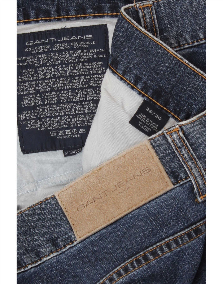 Jeans retos masculinos Gant W38 L36 algodão azul