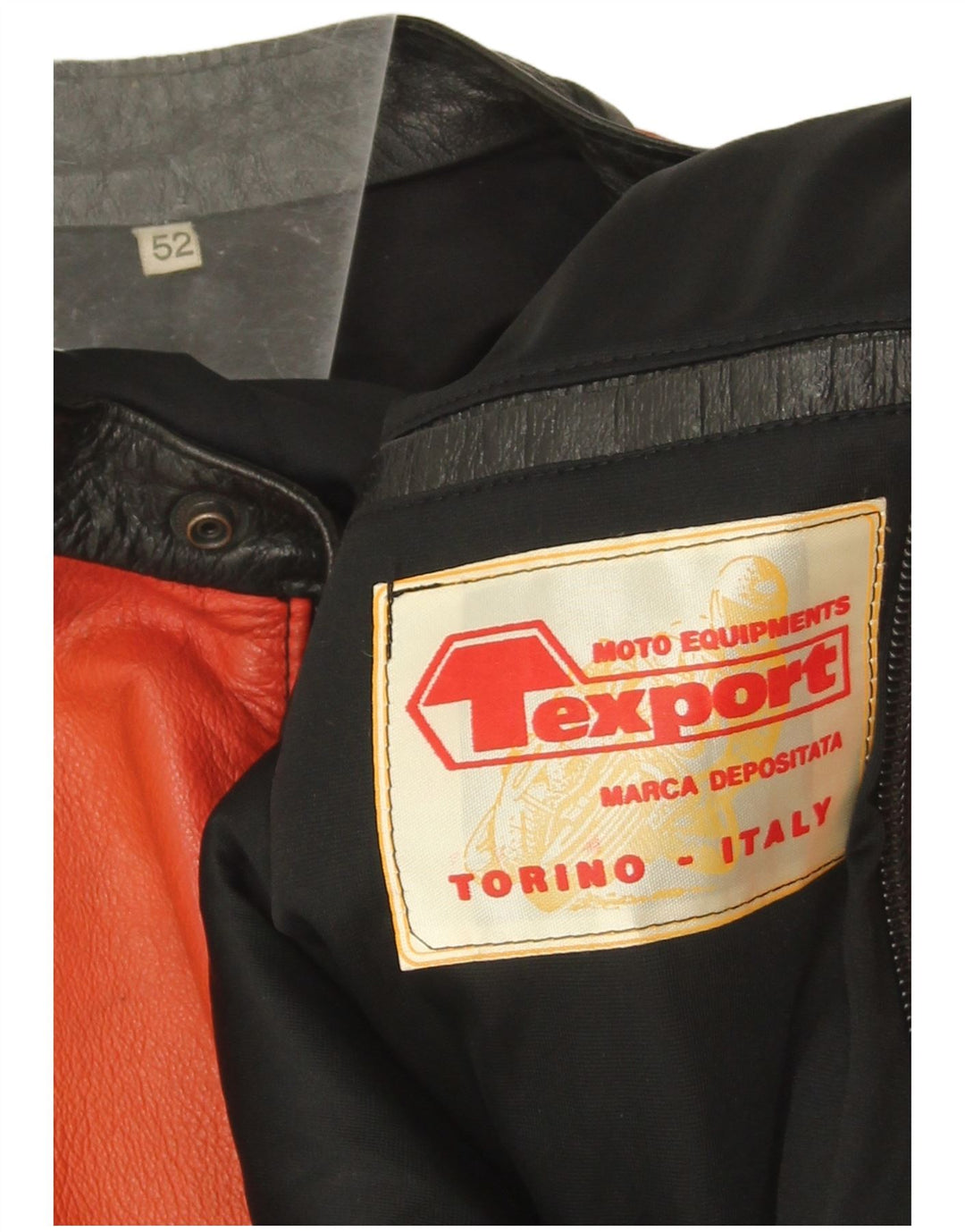 Jaqueta feminina vintage de couro Racer IT 52 2XL vermelho colorblock