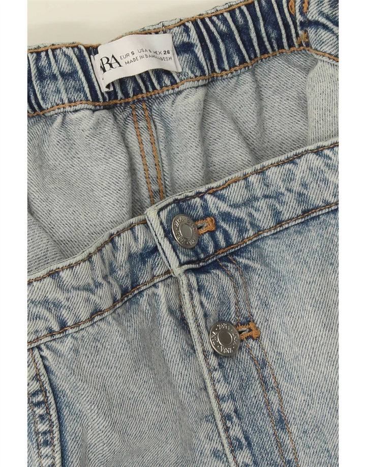 Macacão feminino jeans sem alças Zara Reino Unido 10 pequeno azul