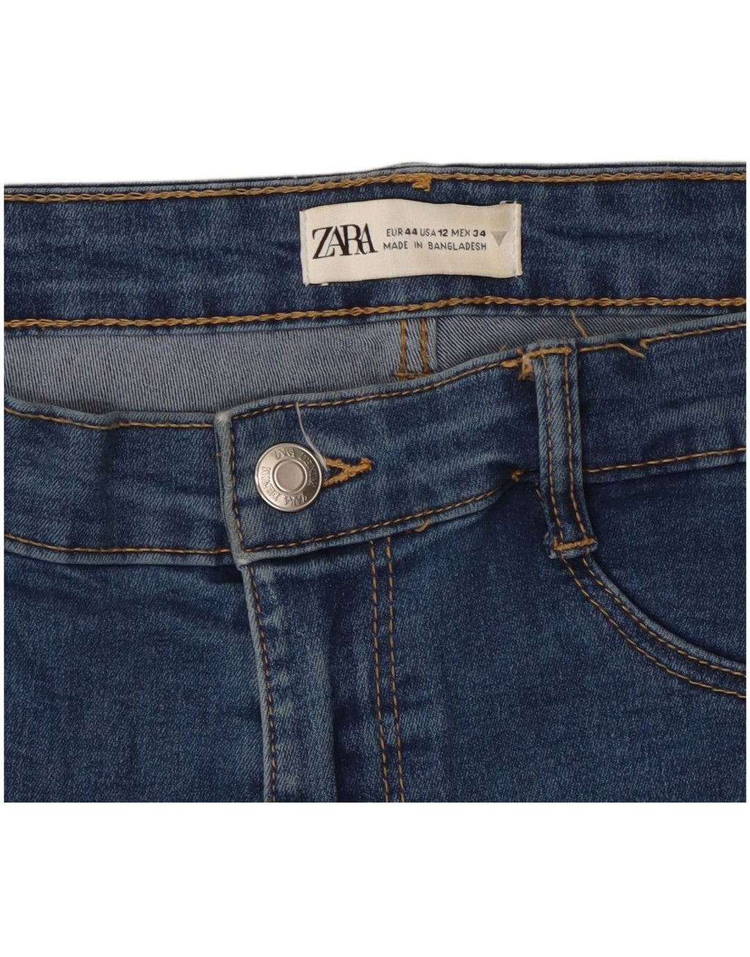 Zara Jeans Slim Feminino EU 44 XL W34 L25 Azul