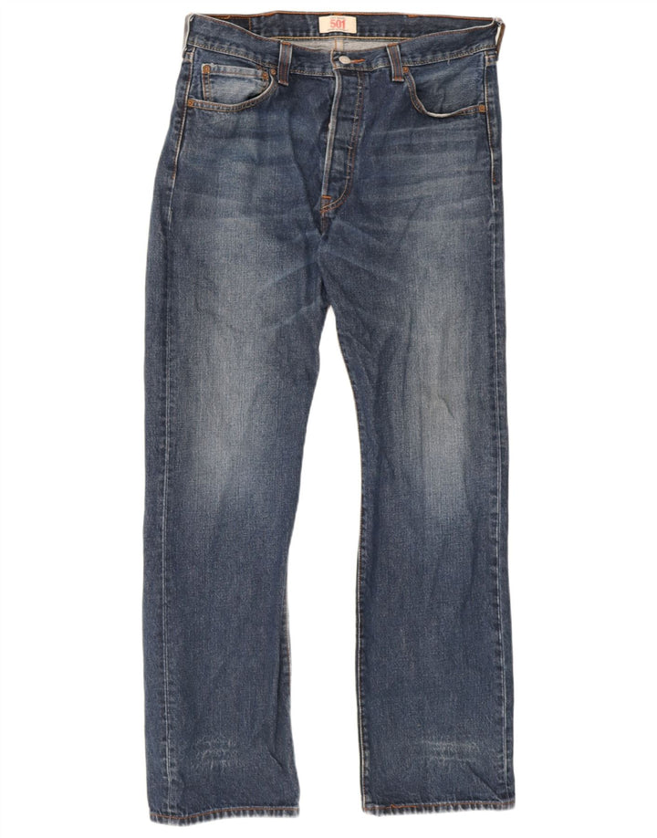 Levi's Masculino 501 Straight Jeans W36 L32 Azul Algodão