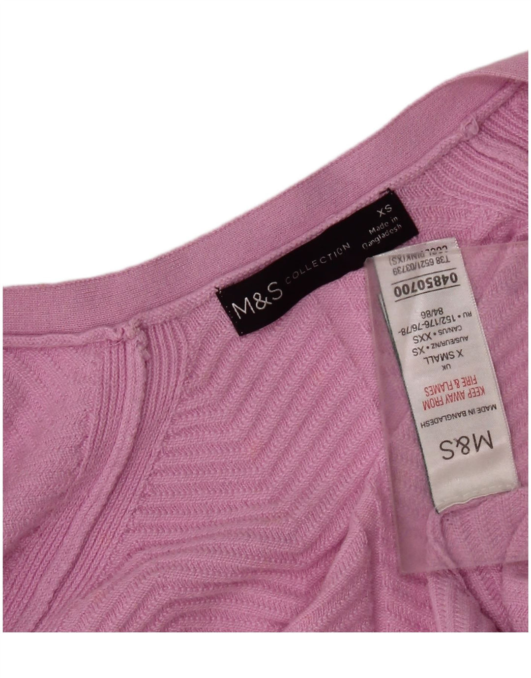 Suéter cardigã feminino aberto MARKS & SPENCER UK 10 pequeno rosa Chevron