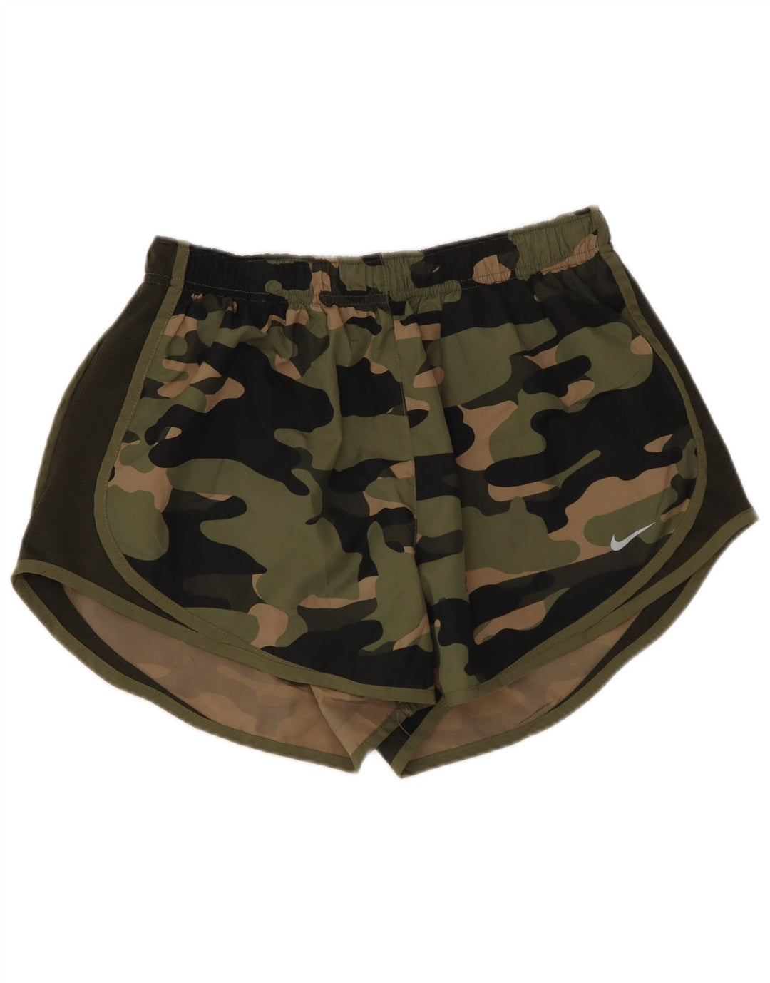 Shorts esportivo feminino Nike Dri Fit UK 14 grande cáqui camuflado poliéster