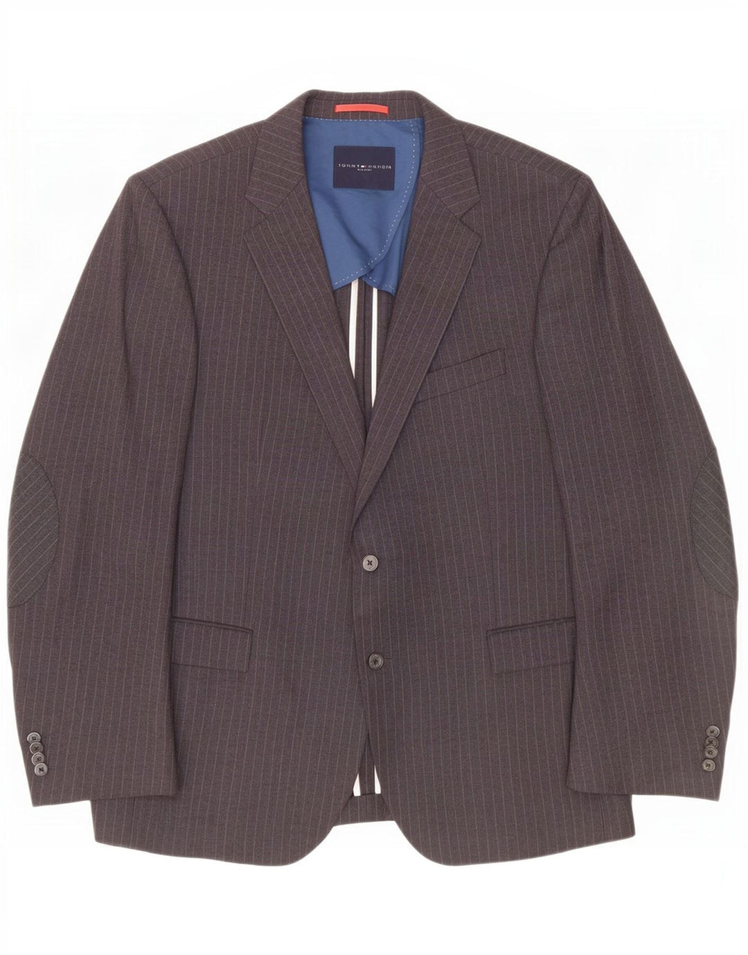 Jaqueta Blazer Masculina Tommy Hilfiger com 2 Botões IT 56 3XL Riscas Cinza