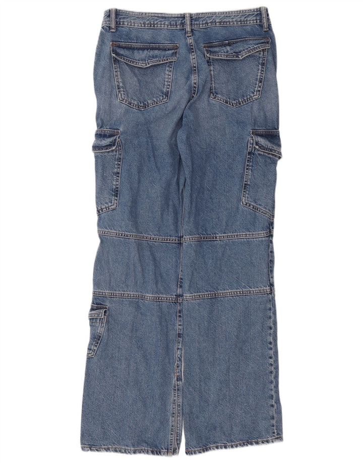 Zara Womens Cargo Straight Jeans EU 40 Médio W30 L31 Azul Algodão