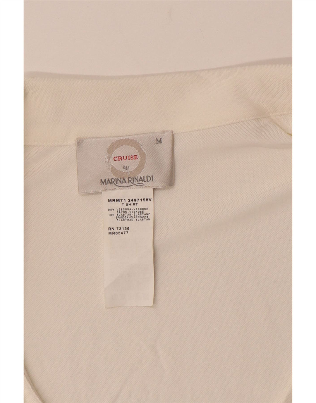 MARINA RINALDI blusa feminina manga curta envolvente Reino Unido 14 médio branco