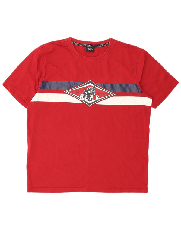 Camiseta masculina Bear Graphic Top XL algodão vermelho