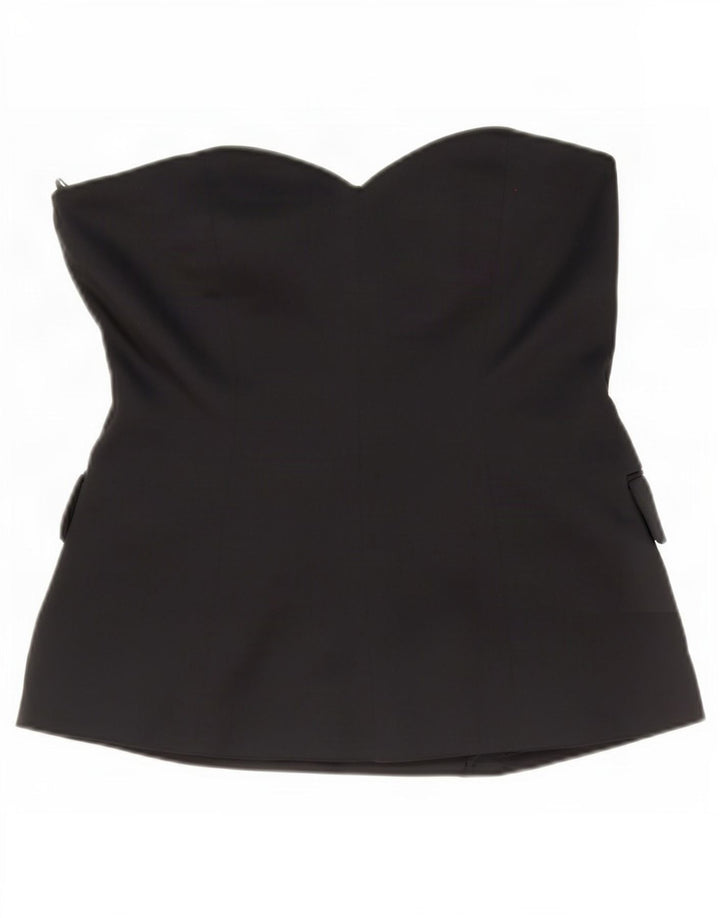 Zara Womens Strapless Top Reino Unido 14 Grande Preto