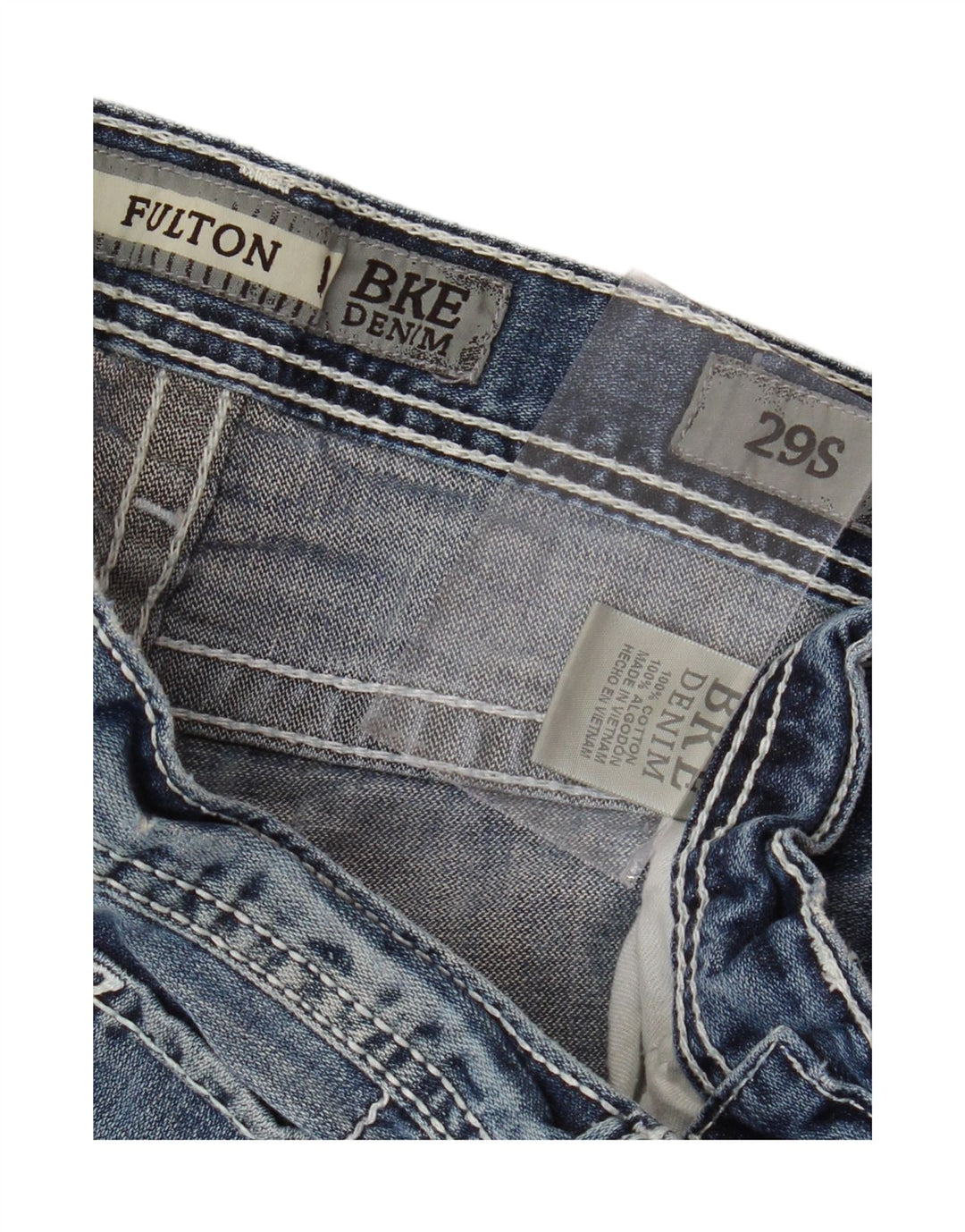 Calça jeans feminina BKE Fulton Bootcut W29 L29 azul algodão