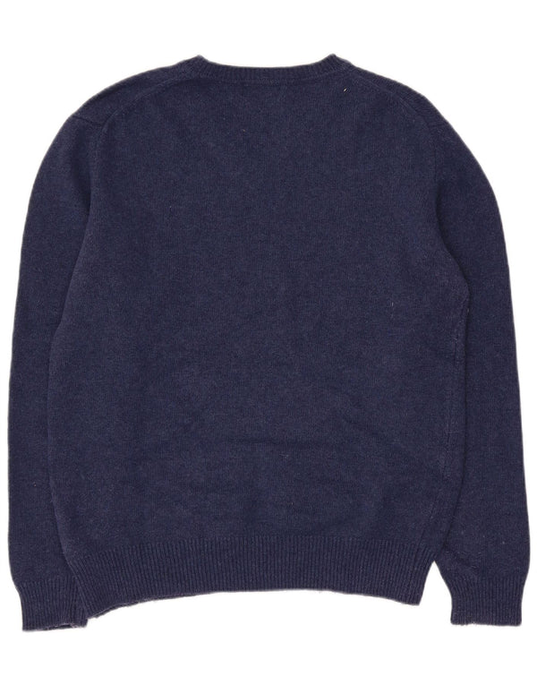 Suéter feminino FILA com decote em V Reino Unido 14 lã azul marinho médio
