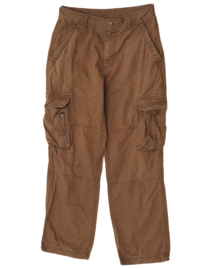 Calça cargo reta masculina Marks & Spencer W30 L29 algodão cáqui