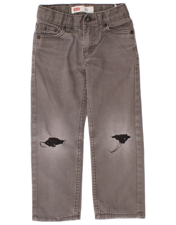 Levi's Boys 511 Distressed Slim Jeans 4-5 Anos W22 L18 Algodão Cinza