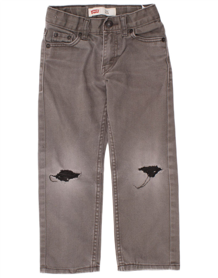 Levi's Boys 511 Distressed Slim Jeans 4-5 Anos W22 L18 Algodão Cinza