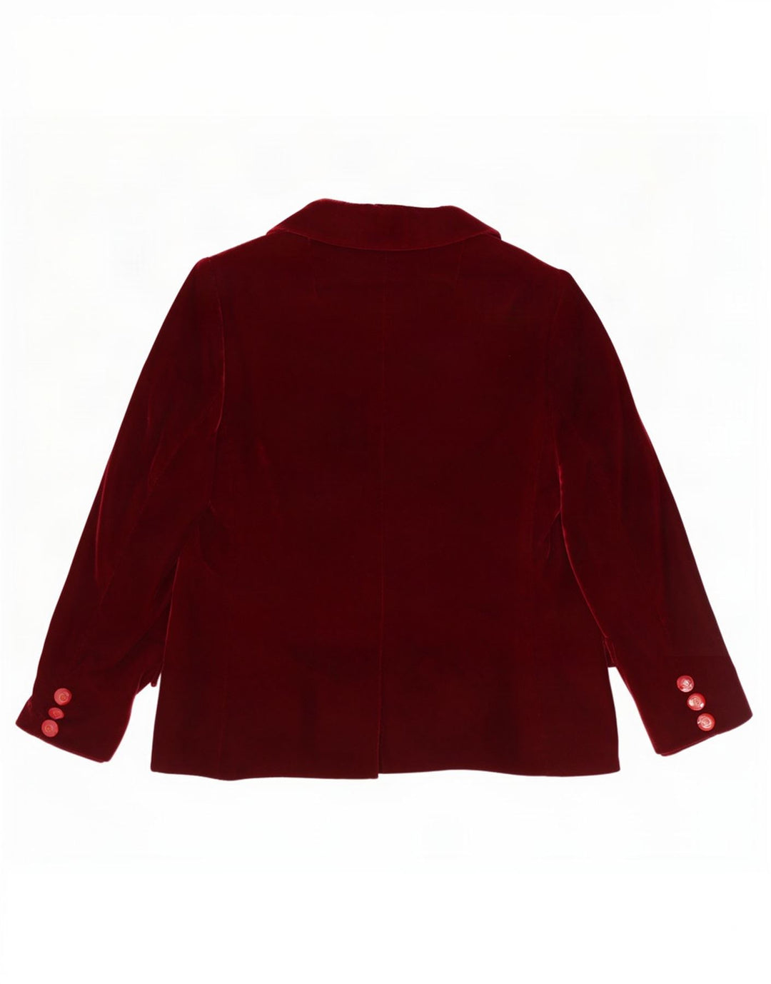 Jaqueta blazer feminina vintage de veludo com 3 botões Reino Unido 12 Médio Borgonha