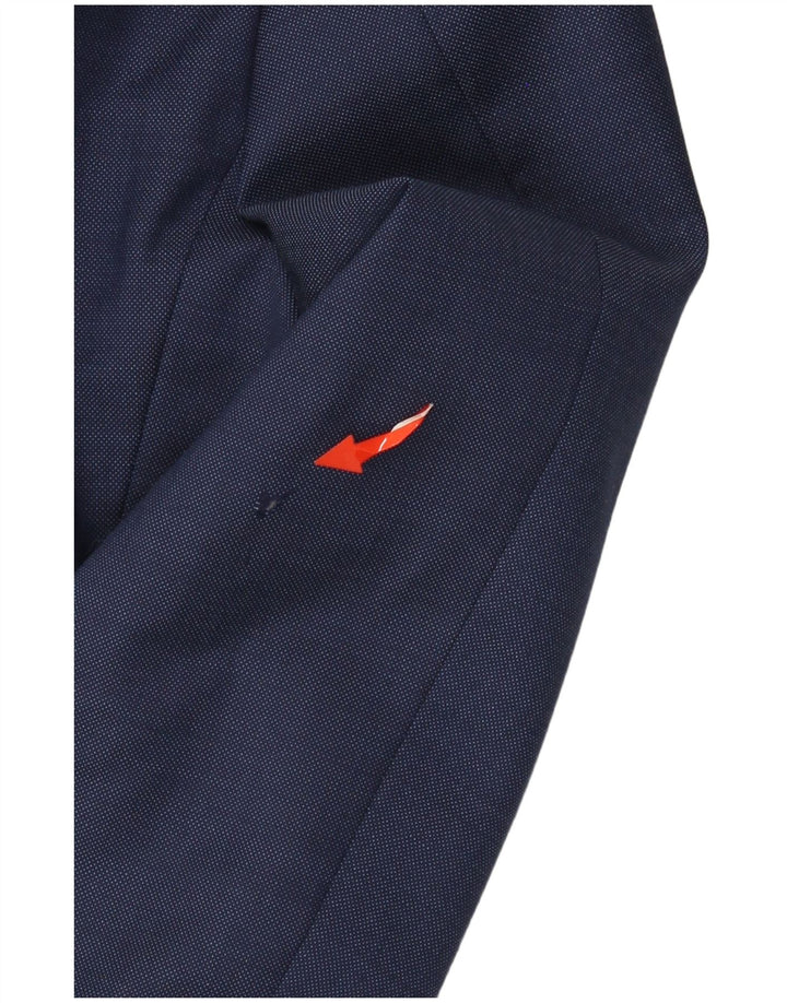 Jaqueta blazer masculina de 2 botões HUGO BOSS UE 50 grande lã azul