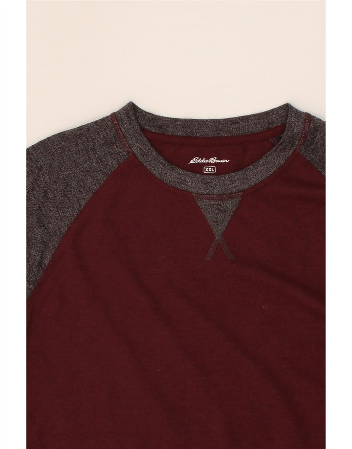 EDDIE BAUER Top masculino de manga comprida 2XL marrom colorido em algodão