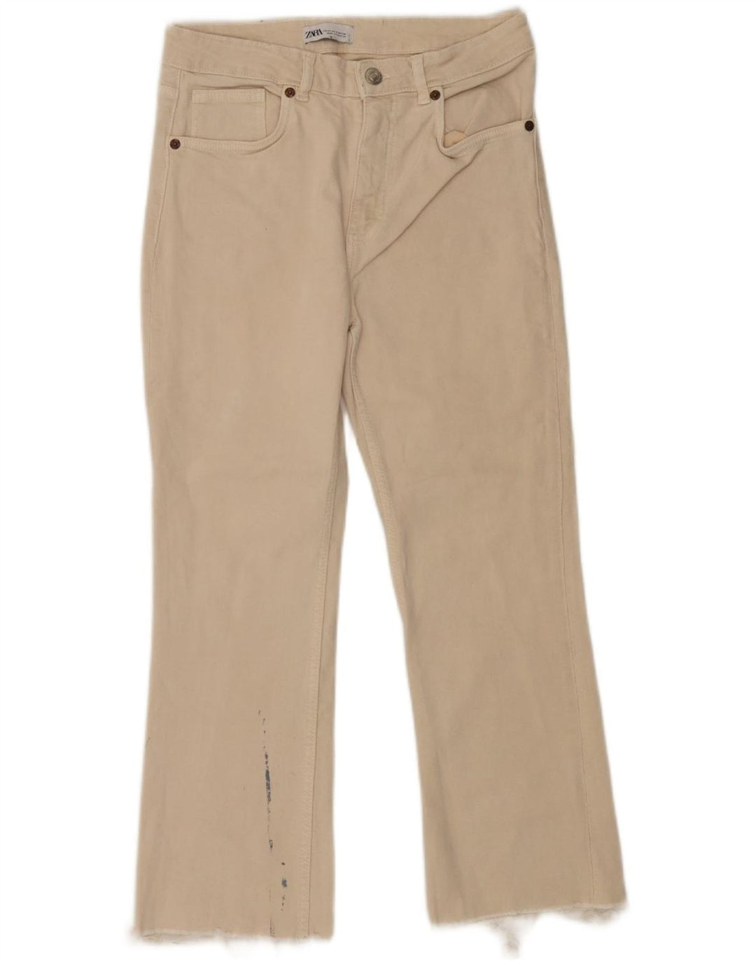 Calça jeans feminina Zara EU 40 médio W30 L25 branco