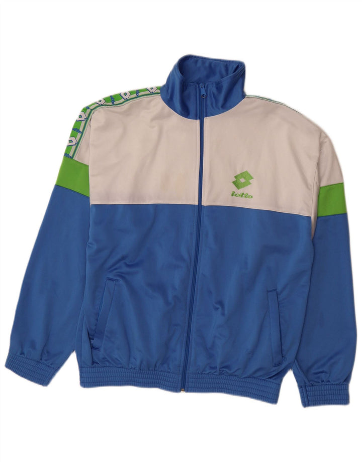 LOTTO Jaqueta masculina de agasalho gráfico grande bloco colorido azul