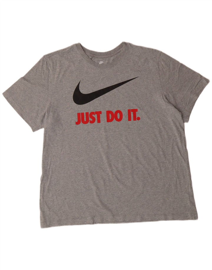 Camiseta gráfica masculina NIKE XL cinza algodão