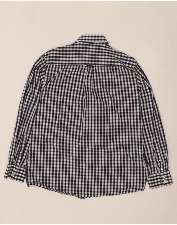 CREW CLOTHING Camisa masculina clássica de ajuste grande algodão guingão azul marinho