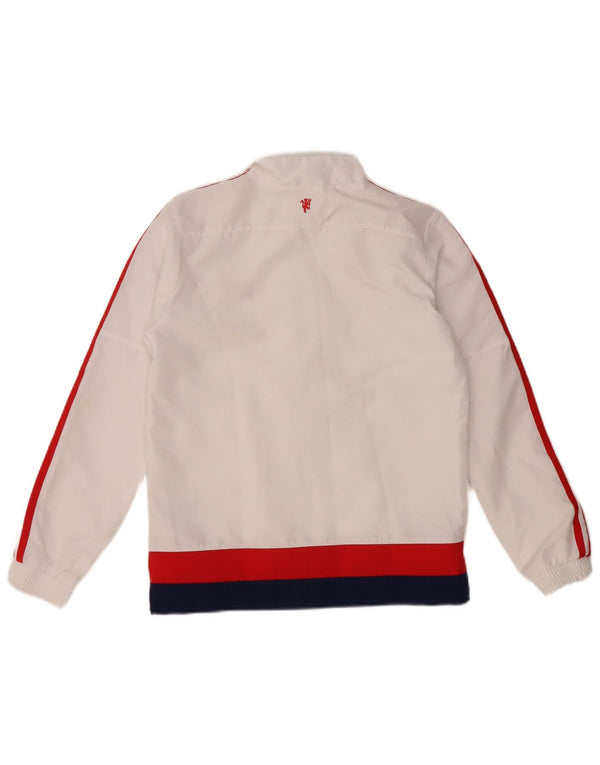 ADIDAS Boys Manchester United Tracksuit Top Jaqueta 9-10 Anos Branco
