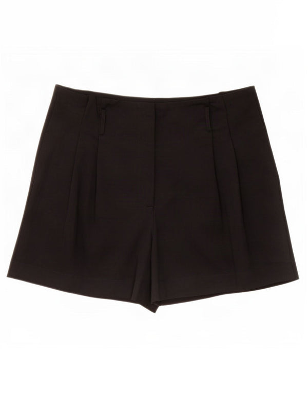 Shorts femininos Zara com cintura alta e cintura alta XL W32 poliéster preto