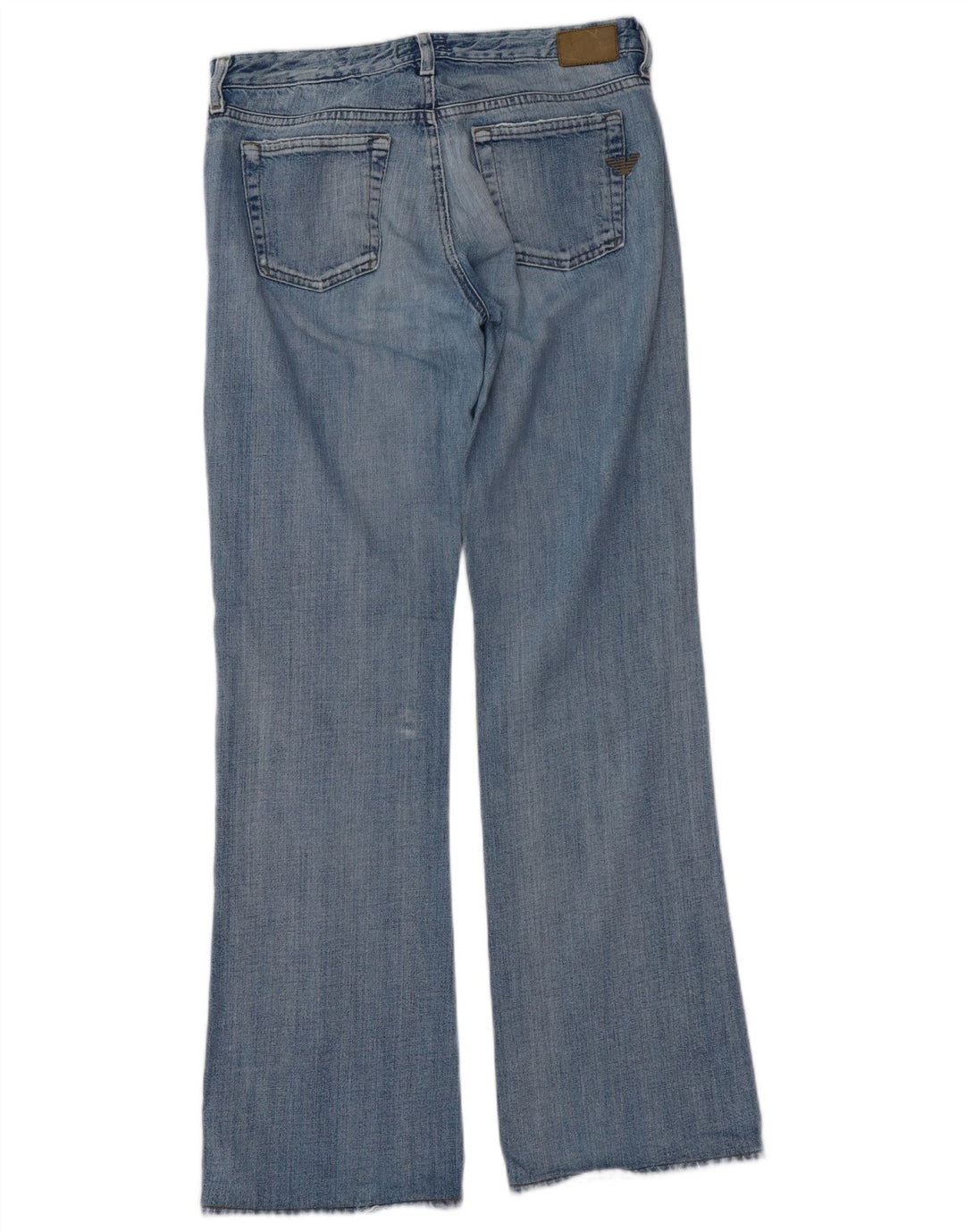 Armani feminino jeans bootcut desgastado W29 L32 algodão azul