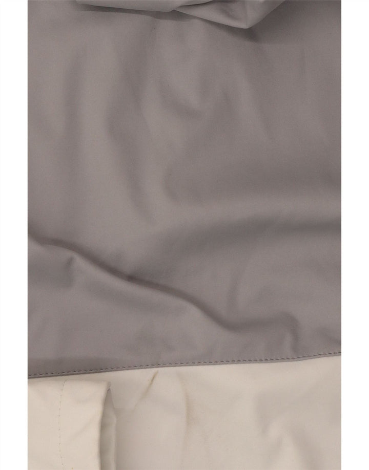 Suéter com capuz gráfico masculino New Balance grande cinza colorblock poliéster