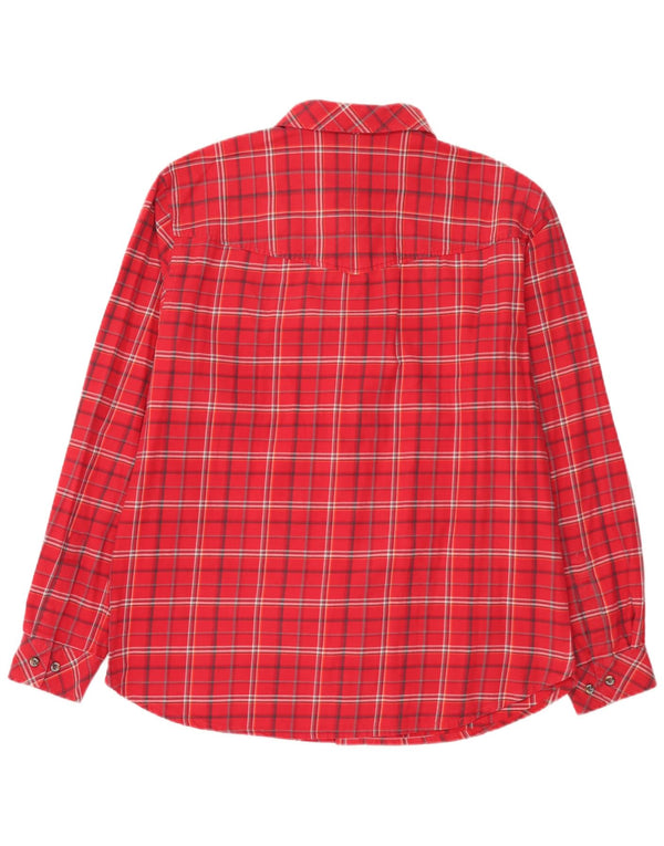 Camisa masculina de flanela Jack Wolfskin Reino Unido 44/46 XL algodão xadrez vermelho