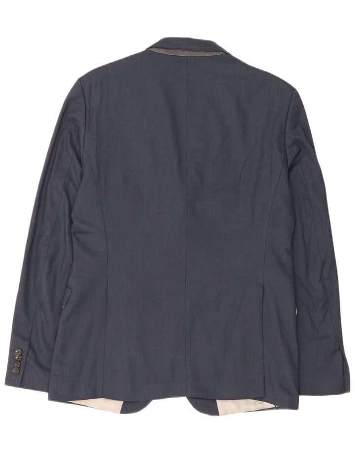 Jaqueta blazer masculina Zara com 2 botões EU 50 médio azul marinho
